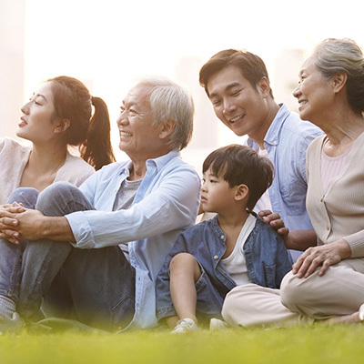 Asian family outside 400x400