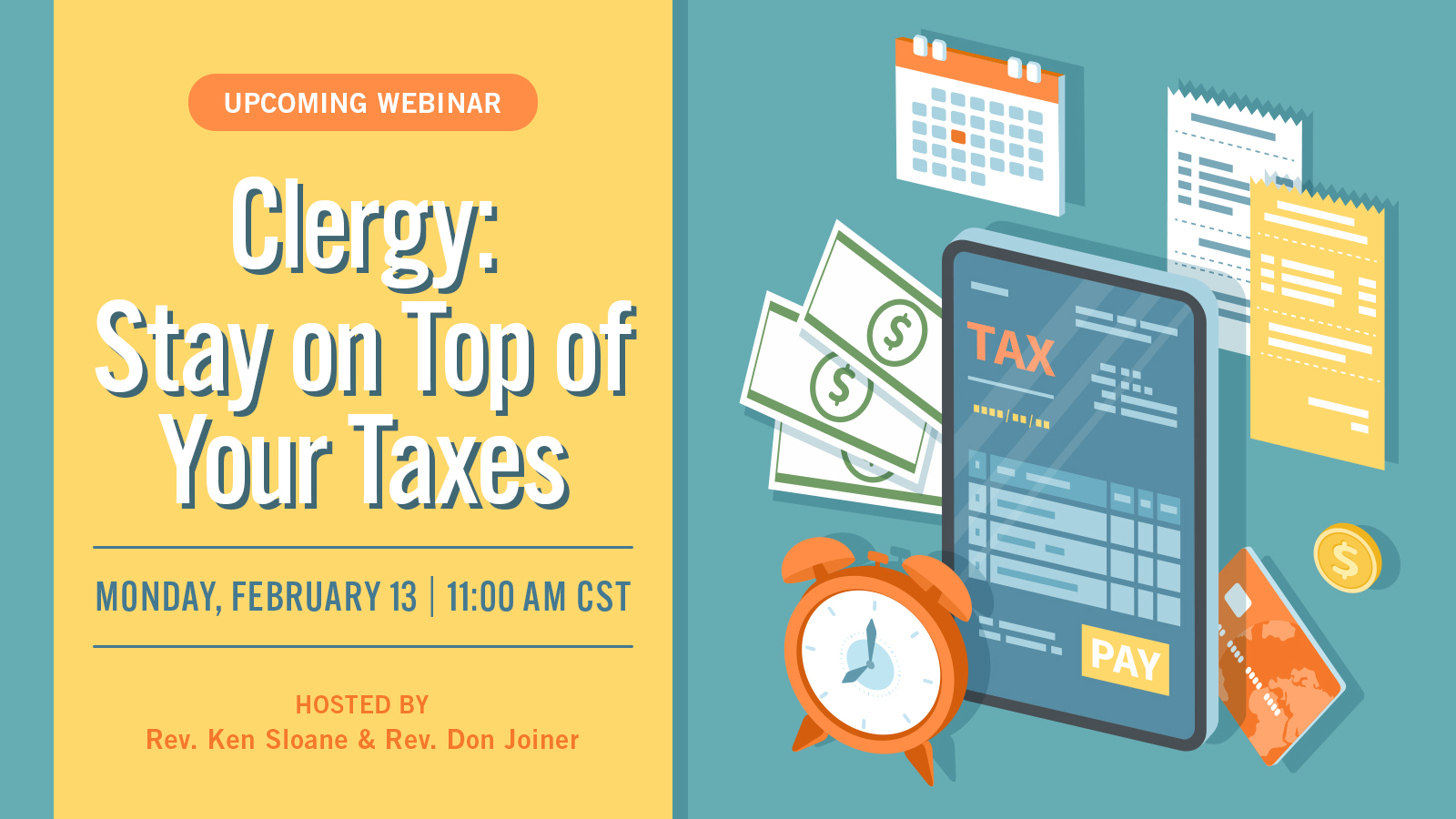 Clergy Taxes2023 Upcoming Webinar Banner