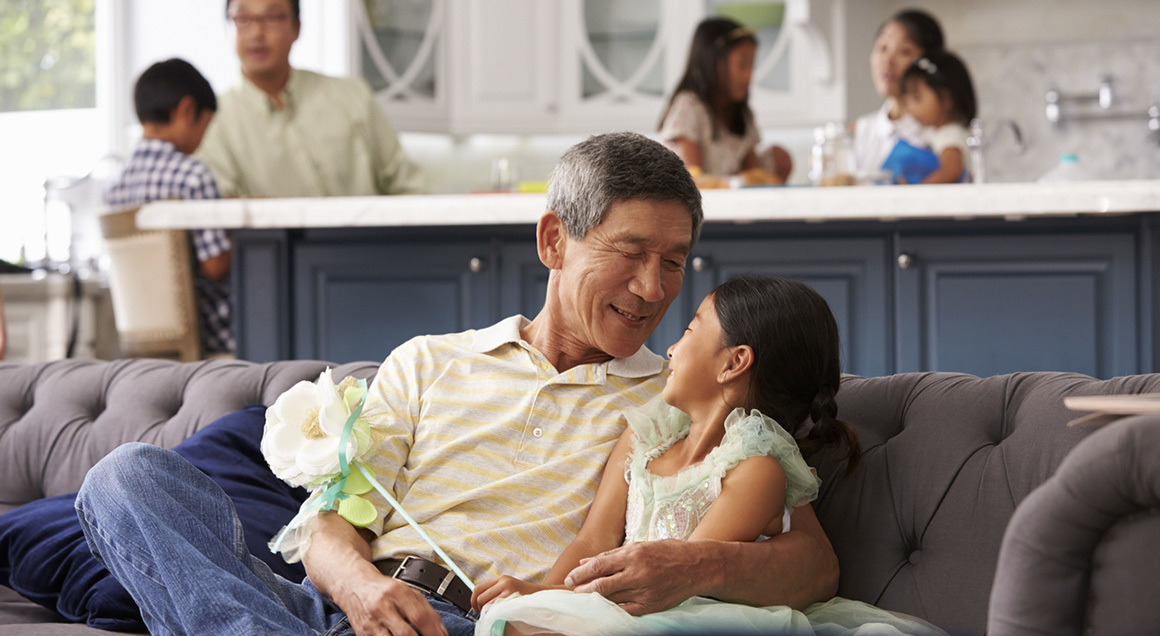 Korean family at home