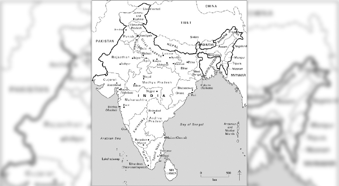 Map of india with background