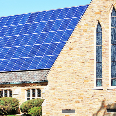 Solar panel church roof 400x400