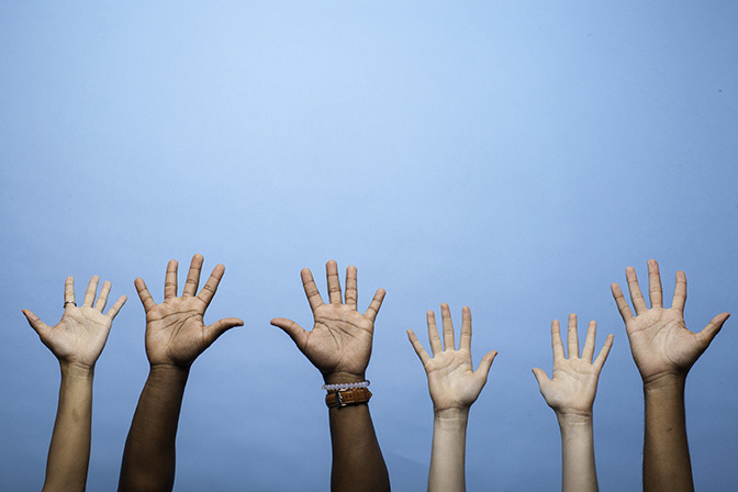 Stock hands raised