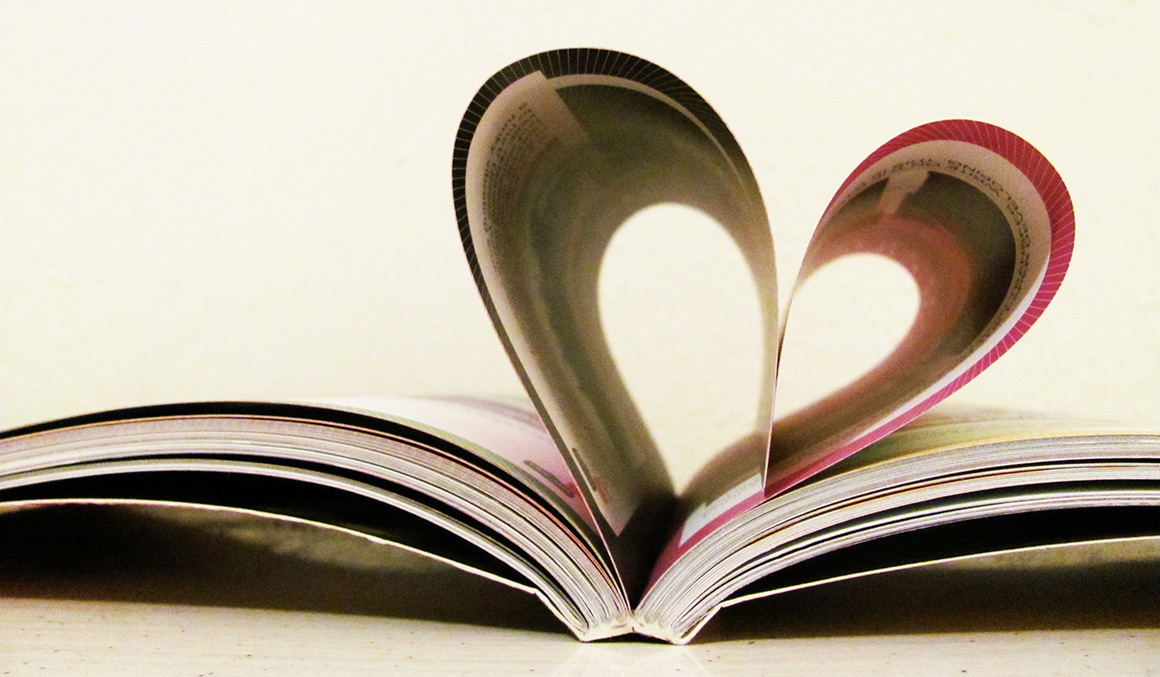 Stock pages making heart shape
