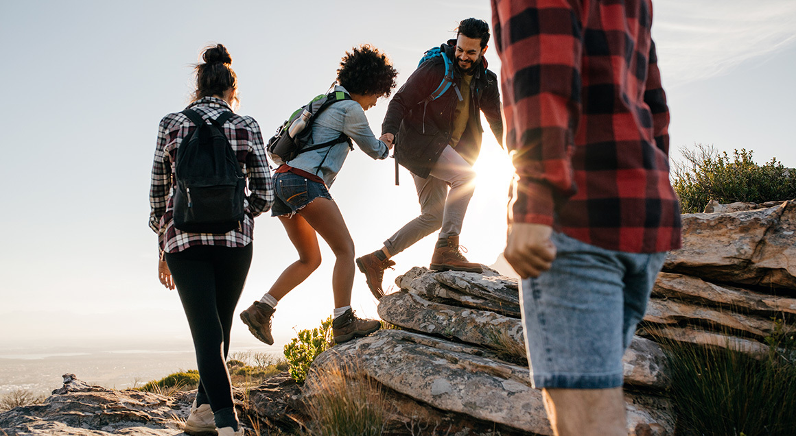 I S Group Hiking Together